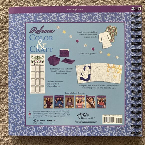 American Girl Rebecca Color & Craft Book New Make Fancy Boxes Star Garland - Picture 2 of 12